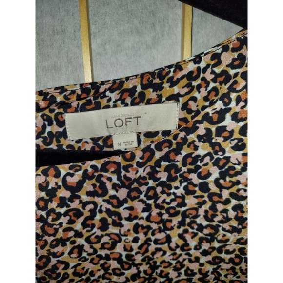 The Loft "Ann Taylor" Size Medium Tan and Black Cheetah Print Shift Dress - Picture 3 of 3